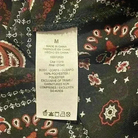 Dynamite Long‎ Sleeve Top Blouse Floral BOHO Medium - Picture 6 of 7